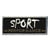 Ecusson sport noir thermocollant 6.5cmx2.5cm