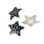 Lot de 3 boutons étoile strass bleu pétrole 19mm