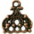 MégaCréa - Breloque pendentif Diviseur orné 14mm Cuivré (lot de 10)