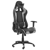 Chaise de Joueur Cuir PU Noir et Argenté Assise Réglable en Hauteur et Pivotante Dossier Inclinable et Roulettes Confort et Design Moderne Beliani