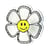 Ecusson thermocollant marguerite 4.5x4.5cm