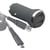 Force Power Chargeur voiture 4.8A (2.4+2.4A) IC Smart + Câble renforcé USB A/micro USB Gris