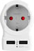 Adaptateur secteur Skross Europe vers USA sortie USB blanc