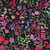 Tissu Satin de Viscose digital Floral vert et rouge sur fond Noir