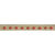 Bobine 25m galon marron Pois Orange en lin 11mm