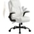 Fauteuil de bureau ergonomique - GTPLAYER - PU blanc accoudoirs relevables