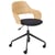 Chaise de Bureau Bois Clair et Lin Noir Siège Réglable Fonction Pivotante Pieds en Métal Mobilier de Bureau Élégant
