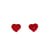 Bouton coeur culot 17mm rouge