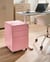 Caisson de Bureau Rose en Acier 60 x 39 x 50 cm Composé de Trois Tiroirs pour Rangement Dossiers Design Industriel à Roulettes