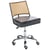 Chaise de Bureau Noire en Cuir PU et Rotin PE Tresse Viennoise Dossier Pivotant Réglable Style Traditionnel
