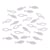 Feutre Miniatures Poisson, 3,5x1x0,2cm, 2 sortes, 36pces, blanc