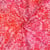 Tissu Batik de Coton rosaces Rose dragée sur fond Rouge