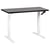 Bureau Réglable Manuellement Plateau Noir et Structure Acier Blanc 120 x 72 cm Hauteur Ajustable Assis Debout Pieds Carrés Design Moderne