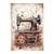 1 feuille de papier de riz 22.5 x 32 cm découpage collage Paper Designs RETRO MACHINE A COUDRE 0041