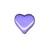 Lot de 3 boutons à queue coeur 15mm Lilas