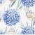 Lot de 4 serviettes en papier découpage collage 33 cm HORTENSIAS OISEAU FA 751