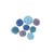 Soft Tulle Pompons assortis, tons bleu - gris, ø4cm+ø5cm, Boite 8 pces