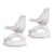 Figurine en polyrésine Oiseau blanc, 3,5x5cm, av.dots adhésifs, Sachet 2 pces