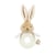 Hochet Lapin Creme en Fourrure Douce