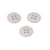 Lot de 6 boutons 4 trous nylon recylé gris clair 11mm