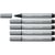 Lot de 5 feutres de coloriage pointe biseautée - STABILO - Pen 68 MAX - Gris moyen