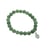 Bracelet Aventurine Verte Perles rondes 8 mm et Breloque Chance - Omsaé