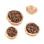 Lot de 3 boutons rond bijou couvert marron