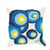 LUC - Kit coussin canevas Soudan 50x50 ronds bleus et jaunes