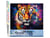 Peinture par Numéro Figured'Art - Tigre Coloré Abstrait - Kit de Loisir Créatif DIY Numéro d'Art Complet - 40x50cm sans châssis en bois