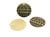 2 Breloques rondes pailletées 20mm imprimé aztèque, ethnique doré et noir