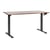 Bureau Réglable Manuellement Plateau Bois Foncé et Structure Acier Noir 160 x 72 cm Hauteur Ajustable Assis Debout Pieds Carrés Design Moderne