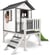 AXI Maisonnette Lodge XL en bois Blanc gris toboggan Vert - Axi House