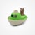 Jouet de bain made in France en matière recyclée Bateau de Mr Renard
