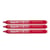 Lot de 3 marqueurs permanents rétractables - PENTEL - Pointe ogive 1,0 mm - Rouge
