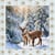 Lot de 4 serviettes en papier découpage collage 33 cm CERF FORET ENNEIGEE NOEL N 709