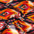 Tissu Wax africain n°663 sur fond Noir