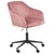 Chaise à Roulettes en Velours Rose Pivotante et Hauteur Ajustable avec Dossier Capitonné Design Glamour pour Coin Bureau