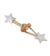 Brandebourg étoile simili argent 10cm x 2,8cm