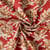 Tissu Voile de Coton indien Block print Fleuris sur fond Rouge