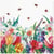 Lot de 4 serviettes en papier découpage collage 33 cm CHAMP DE FLEURS F 311