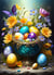 Puzzle 500 pièces - Oeufs de Pâques et Fleurs - Bluebird Puzzle