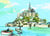 Canevas antique Le mont St Michel 45x60cm