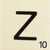 Grande lettre en bois façon scrabble 10 cm Lettre Z