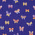 Tissu Popeline de Coton  papillons Popi multicolores sur fond Bleu roi - Au mètre