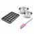 Set de 4 ustensiles de pâtisserie moule à gâteaux bol et spatule Black metallic Black mettallic Zenker  Black mettallic