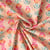 Tissu Coton enduit Suri rayures fleurs rétro sur fond Beige sable