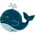 Ballon Aluminium Hélium Géant - Baleine Drôle 68 cm