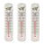 Lot de 3 thermomètres traditionnels blancs 15 cm