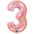 Ballon Géant Chiffre 3 Holographique Rose Gold (102 cm)