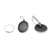 Monture métal: Boucle d'oreille,1,7cm, avec cabochon, 1paire, argent ancien